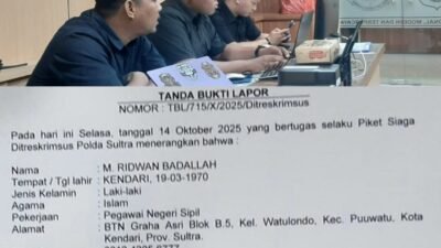 Ket gambar: Di  Laporkan Dua Orang ke Polda Sultra( Foto Man)